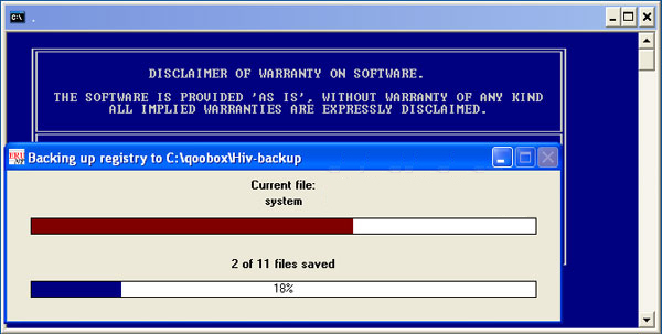 ComboFix is backing up the Windows Registry